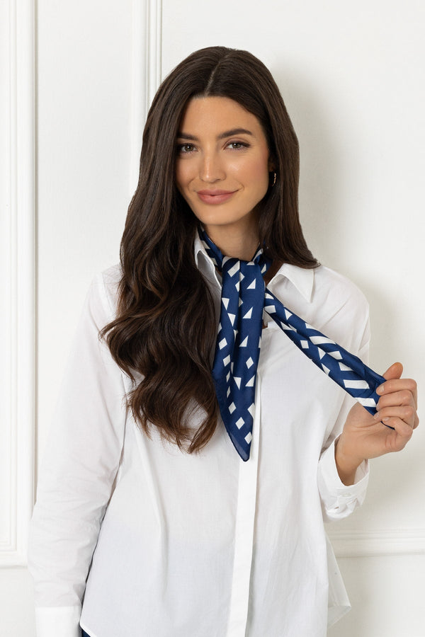 Carraig Donn Geo Neckerchief Scarf in Navy