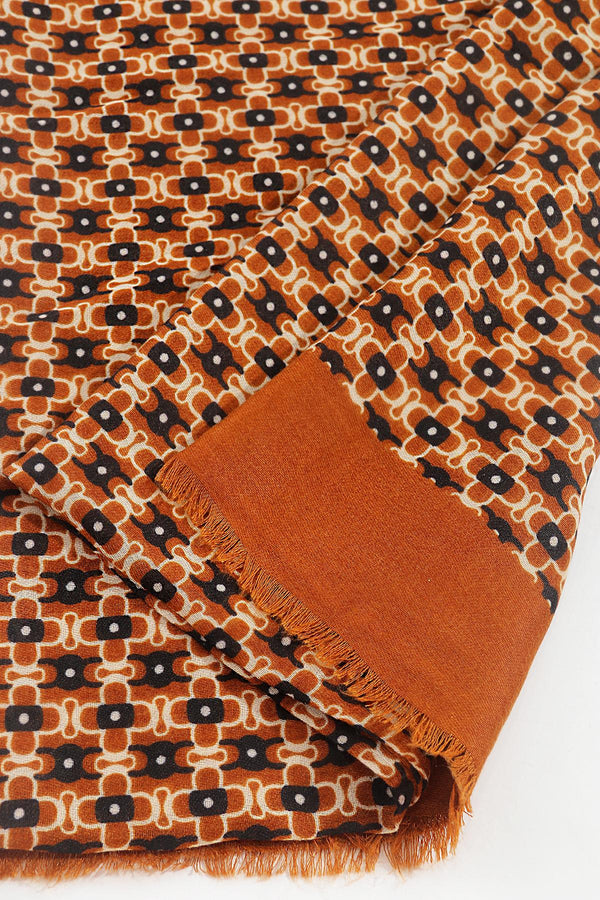 Carraig Donn Geo Print Scarf in Brown