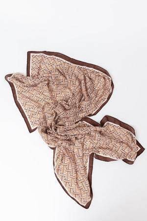 Carraig Donn Geo Print Scarf in Coffee