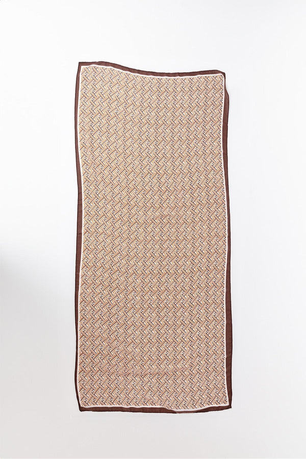 Carraig Donn Geo Print Scarf in Coffee
