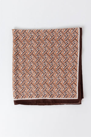 Carraig Donn Geo Print Scarf in Coffee