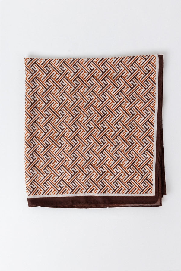 Carraig Donn Geo Print Scarf in Coffee