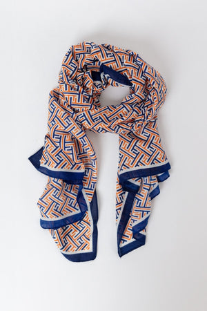 Carraig Donn Geo Print Scarf in Navy