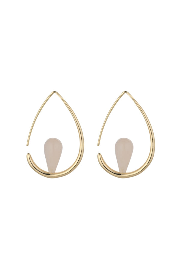 Carraig Donn Gia Pink Aventurine Gemstone Hoops