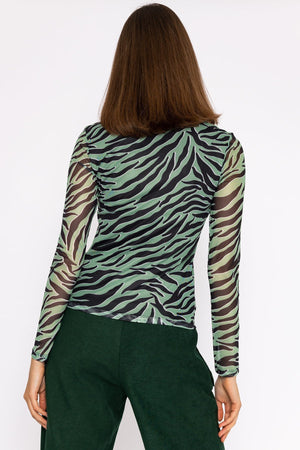 Carraig Donn Gigi High Neck Top in Animal Print