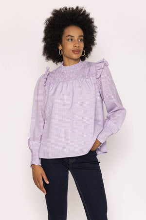 Carraig Donn Gingham Blouse in Purple