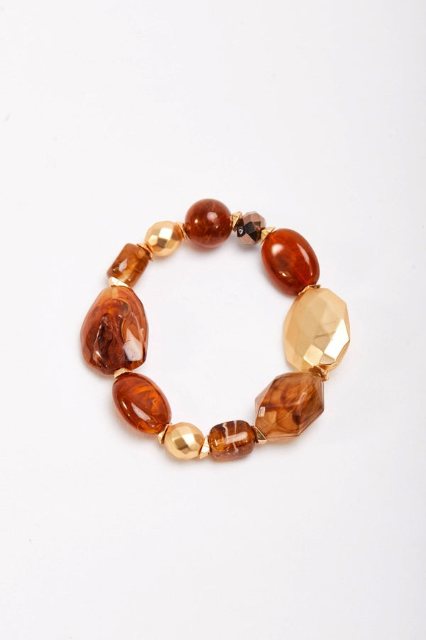 Carraig Donn Gold and Brown Beaded Bracelet
