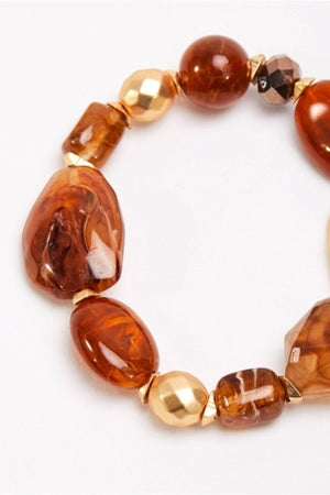 Carraig Donn Gold and Brown Beaded Bracelet