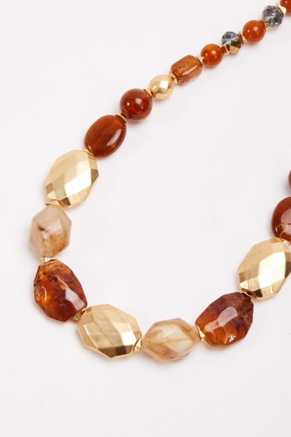 Carraig Donn Gold and Brown Beaded Necklace