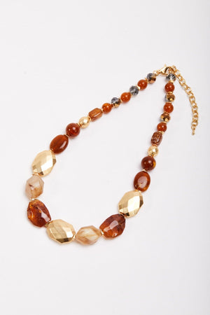 Carraig Donn Gold and Brown Beaded Necklace