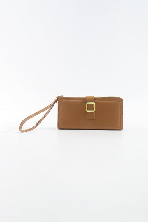 Gold Buckle Purse with Wrist Strap