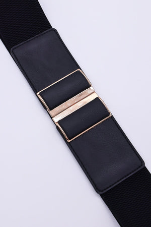 Carraig Donn Gold Clasp Elastic Belt in Black