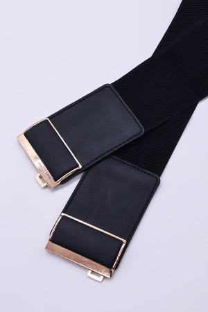 Carraig Donn Gold Clasp Elastic Belt in Black