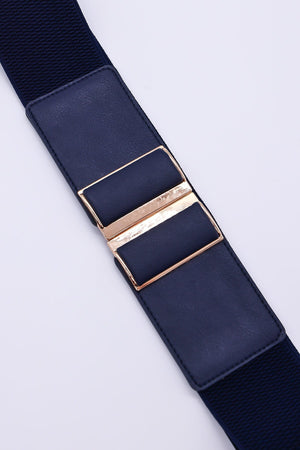 Carraig Donn Gold Clasp Elastic Belt in Navy