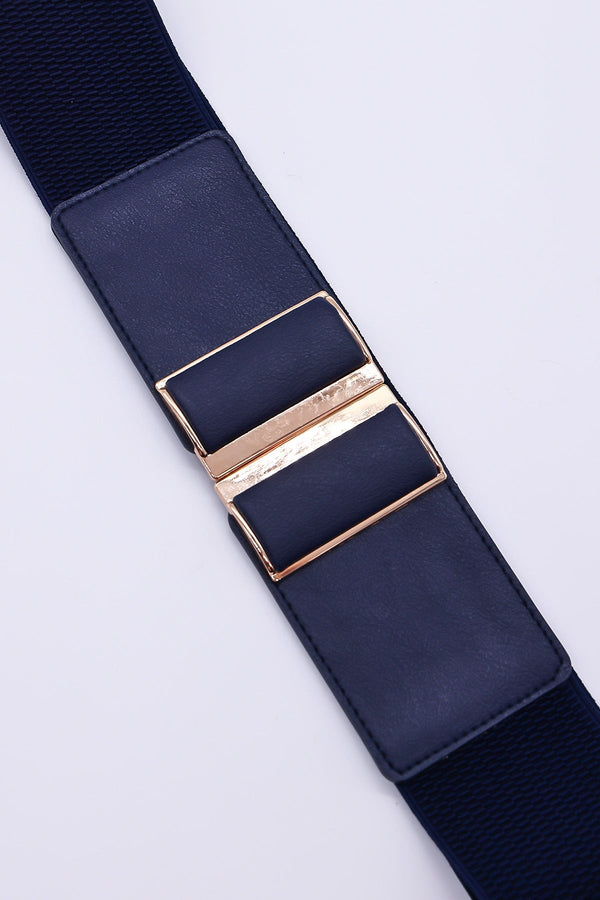 Carraig Donn Gold Clasp Elastic Belt in Navy