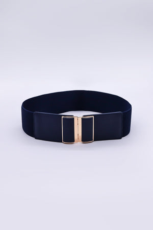 Carraig Donn Gold Clasp Elastic Belt in Navy