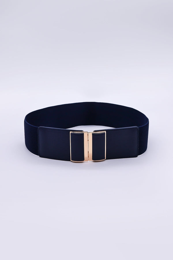 Carraig Donn Gold Clasp Elastic Belt in Navy