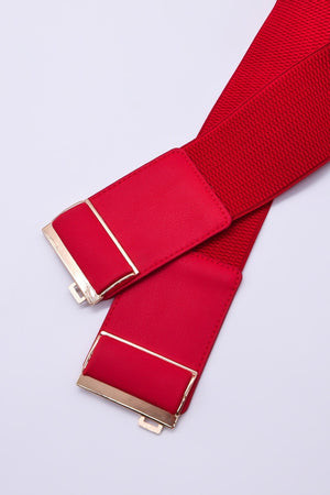 Carraig Donn Gold Clasp Elastic Belt in Red