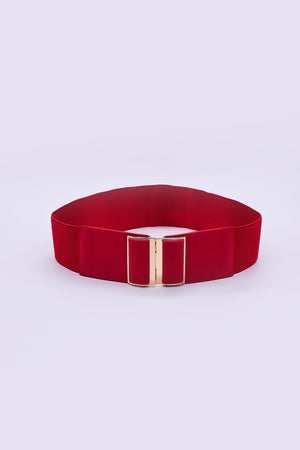 Carraig Donn Gold Clasp Elastic Belt in Red