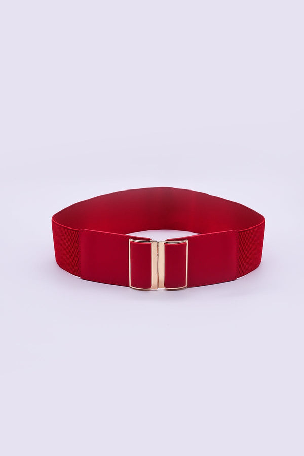 Carraig Donn Gold Clasp Elastic Belt in Red