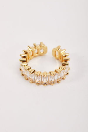 Carraig Donn Gold Clear Stone Ring