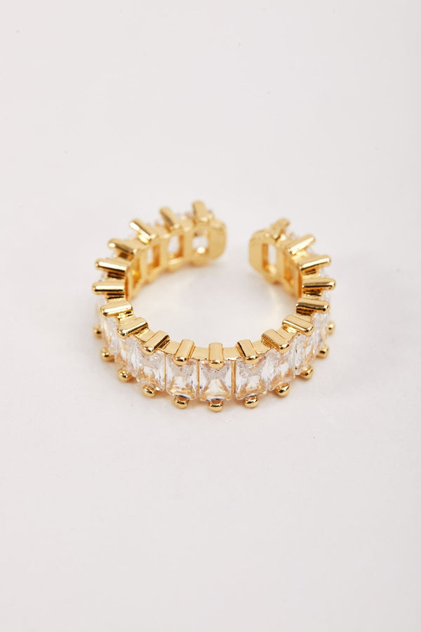 Carraig Donn Gold Clear Stone Ring