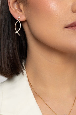 Carraig Donn Gold Crescent Drop Earrings