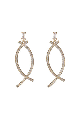 Carraig Donn Gold Crescent Drop Earrings