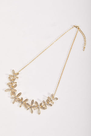 Carraig Donn Gold Diamante Floral Necklace