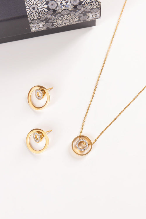 Carraig Donn Gold Double Circle Earrings - Soul Special