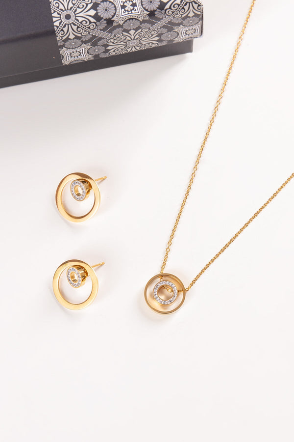 Carraig Donn Gold Double Circle Earrings - Soul Special