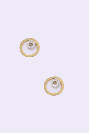 Carraig Donn Gold Double Circle Earrings - Soul Special