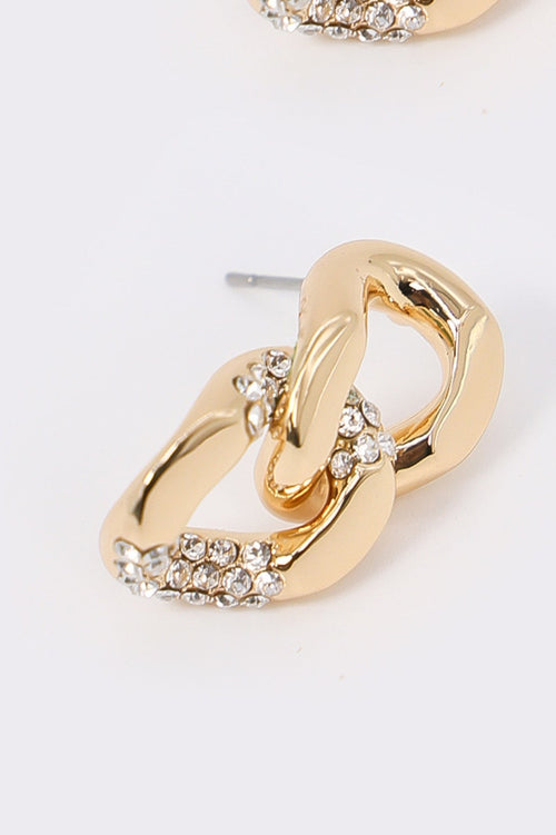 Carraig Donn Gold Double Link Earrings