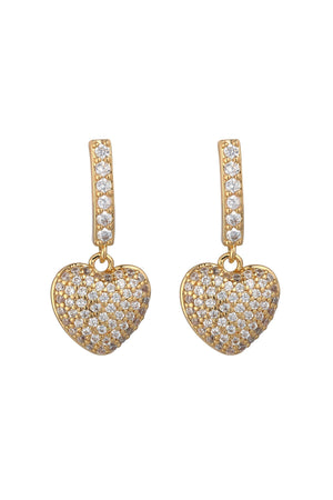 Carraig Donn Gold Heart Drop Earrings