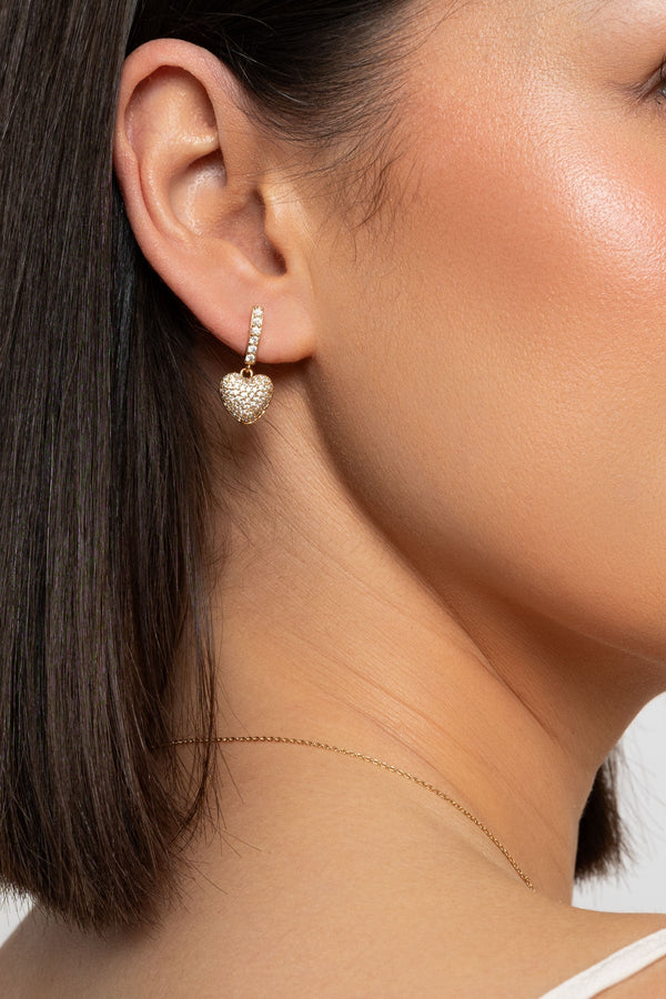 Carraig Donn Gold Heart Drop Earrings