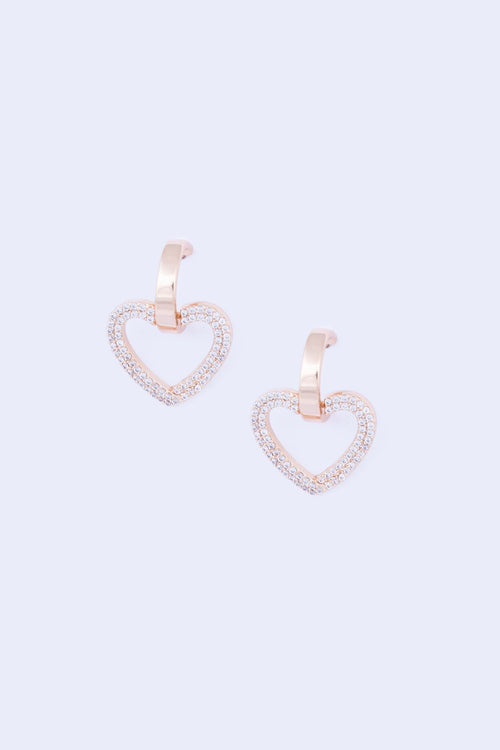 Gold Hoop & Heart Earrings