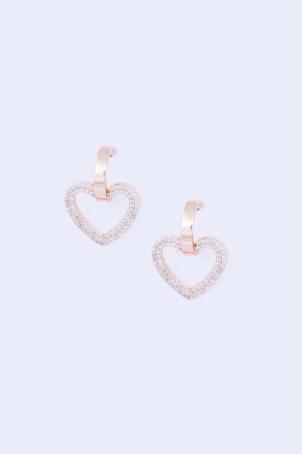 Carraig Donn Gold Hoop & Heart Earrings