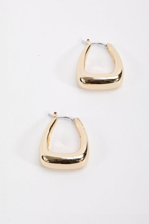 Gold Look Triangle Hoop Earrings