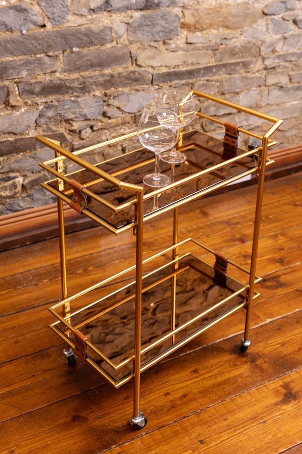 Carraig Donn Gold Metal Drinks Trolley