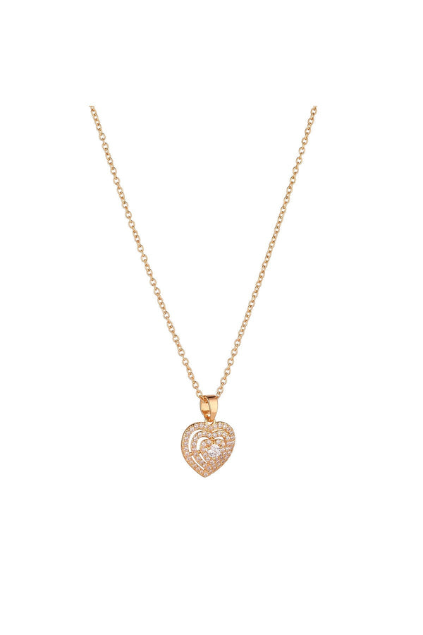 Carraig Donn Gold Micropavé Heart Pendant