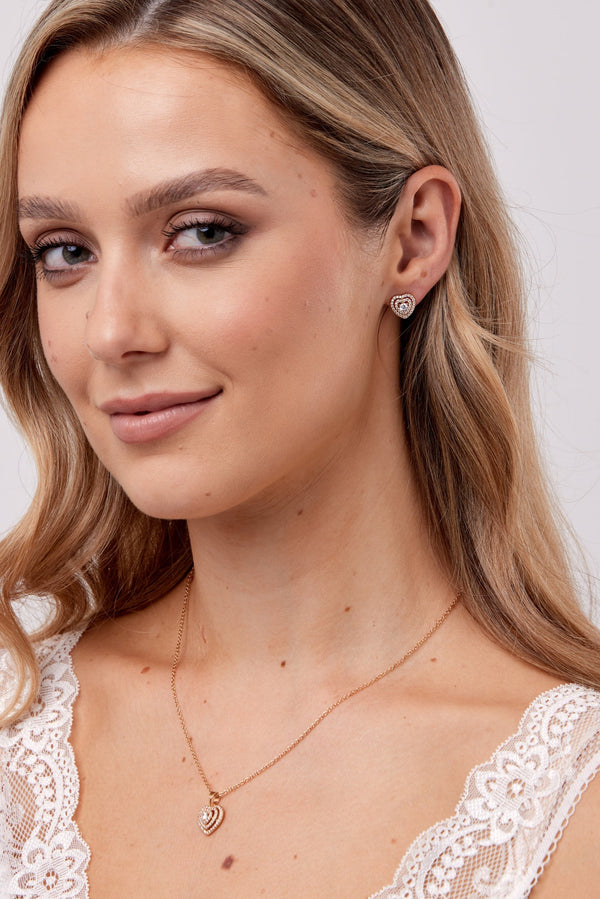 Carraig Donn Gold Micropavé Heart Pendant
