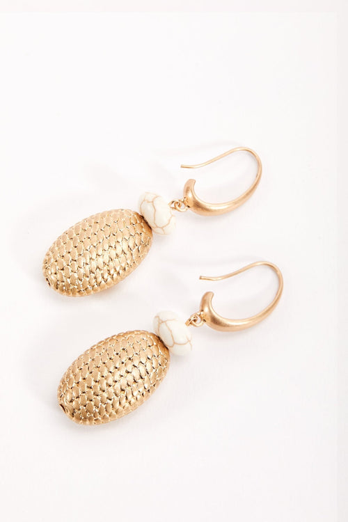 Gold Oval Earrings