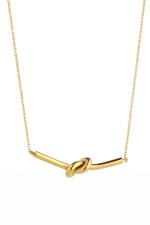 Carraig Donn Gold Russian Knot Bar Necklace