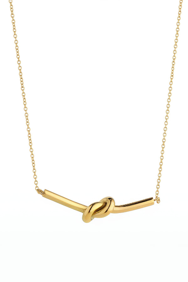 Carraig Donn Gold Russian Knot Bar Necklace