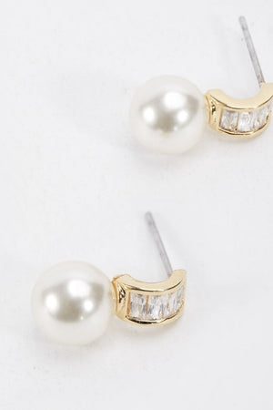 Carraig Donn Gold Tone Drop Pearl Earrings