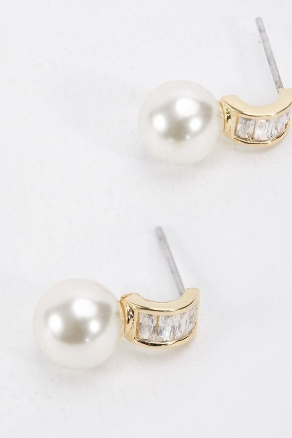 Carraig Donn Gold Tone Drop Pearl Earrings