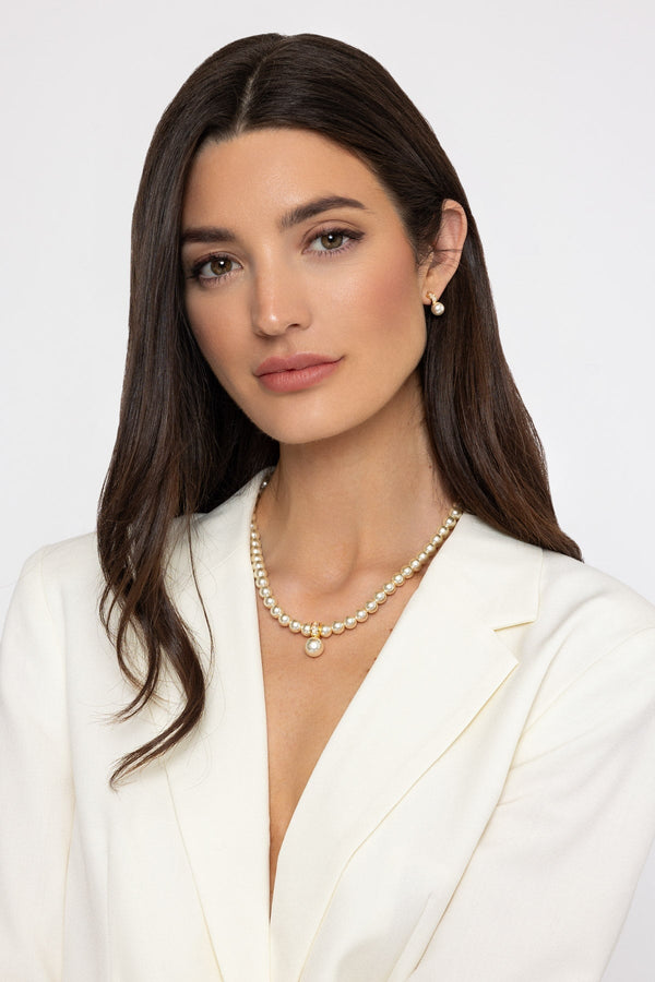 Carraig Donn Gold Tone Drop Pearl Necklace