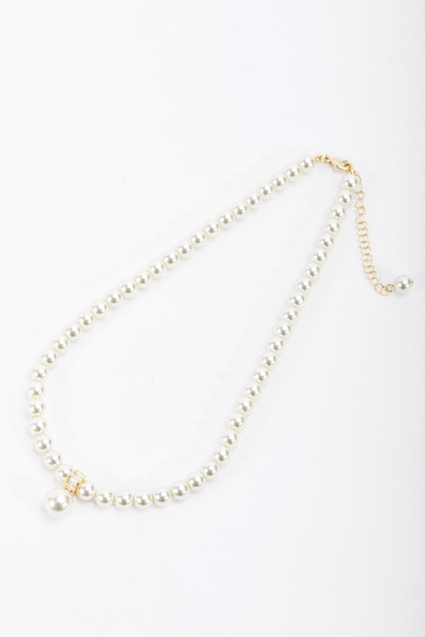 Carraig Donn Gold Tone Drop Pearl Necklace