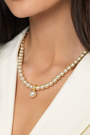 Carraig Donn Gold Tone Drop Pearl Necklace