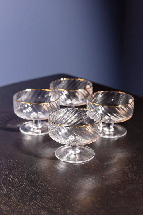 Gold Trimmed Dessert Bowl Set Of 4